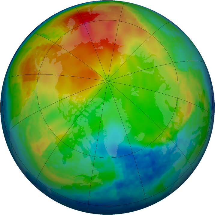 Arctic ozone map for 29 December 2001